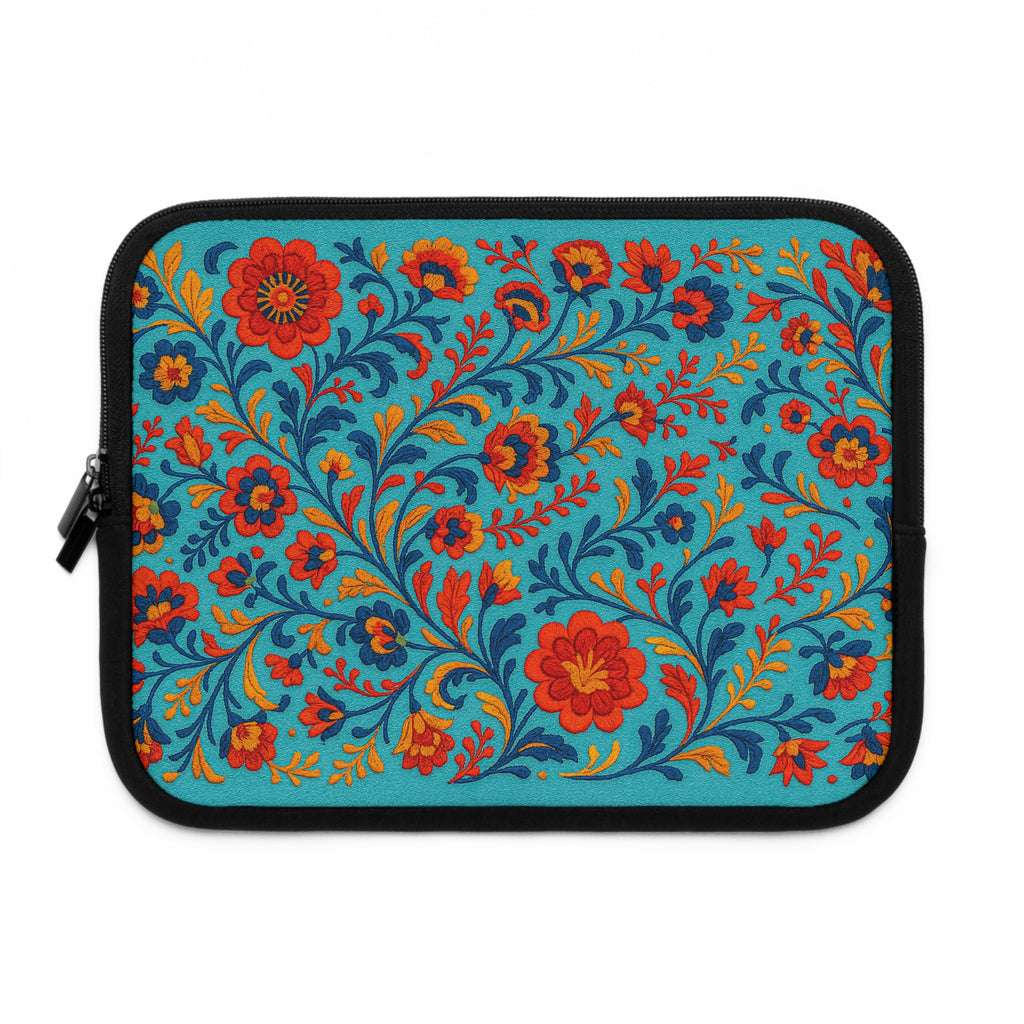 Bohemian Floral Laptop Sleeve - Colorful Tech Case, Laptop Bag, Artistic Sleeve for MacBook