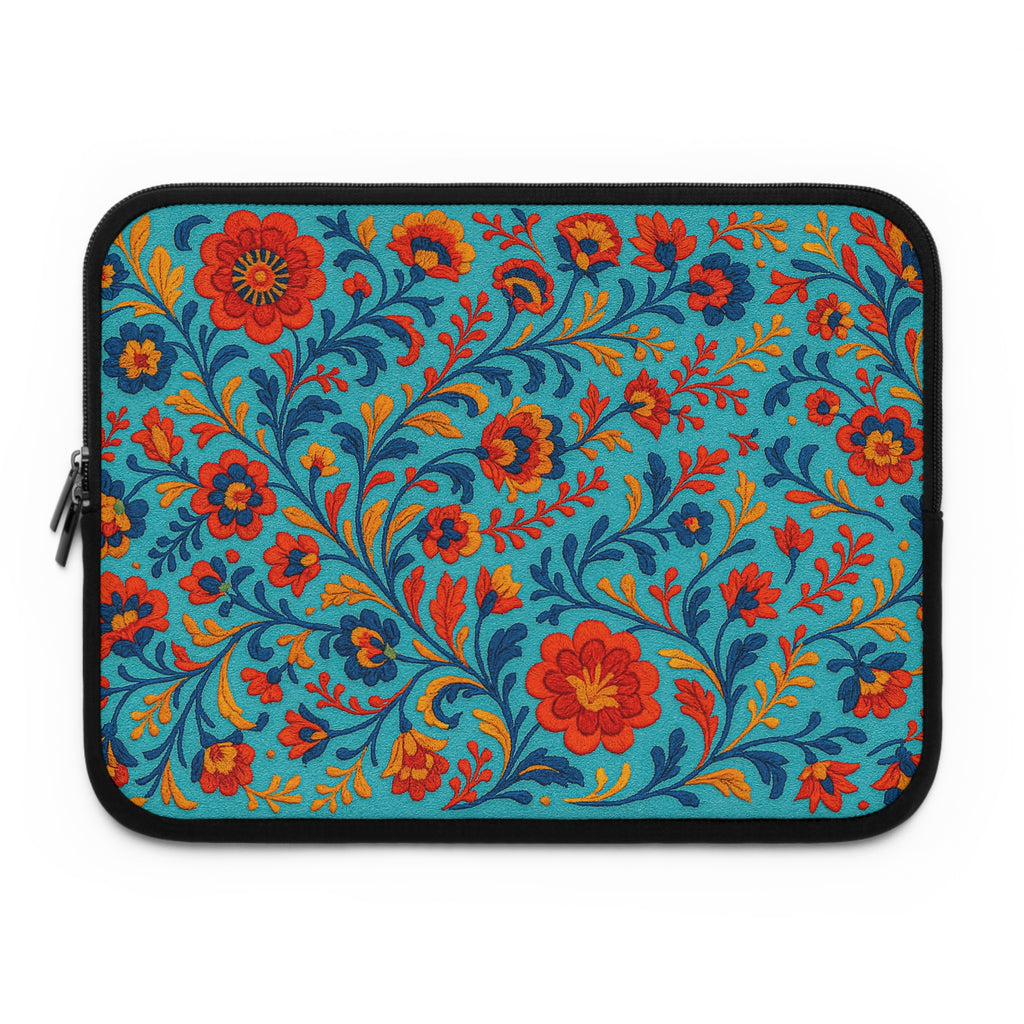 Bohemian Floral Laptop Sleeve - Colorful Tech Case, Laptop Bag, Artistic Sleeve for MacBook